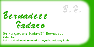 bernadett hadaro business card